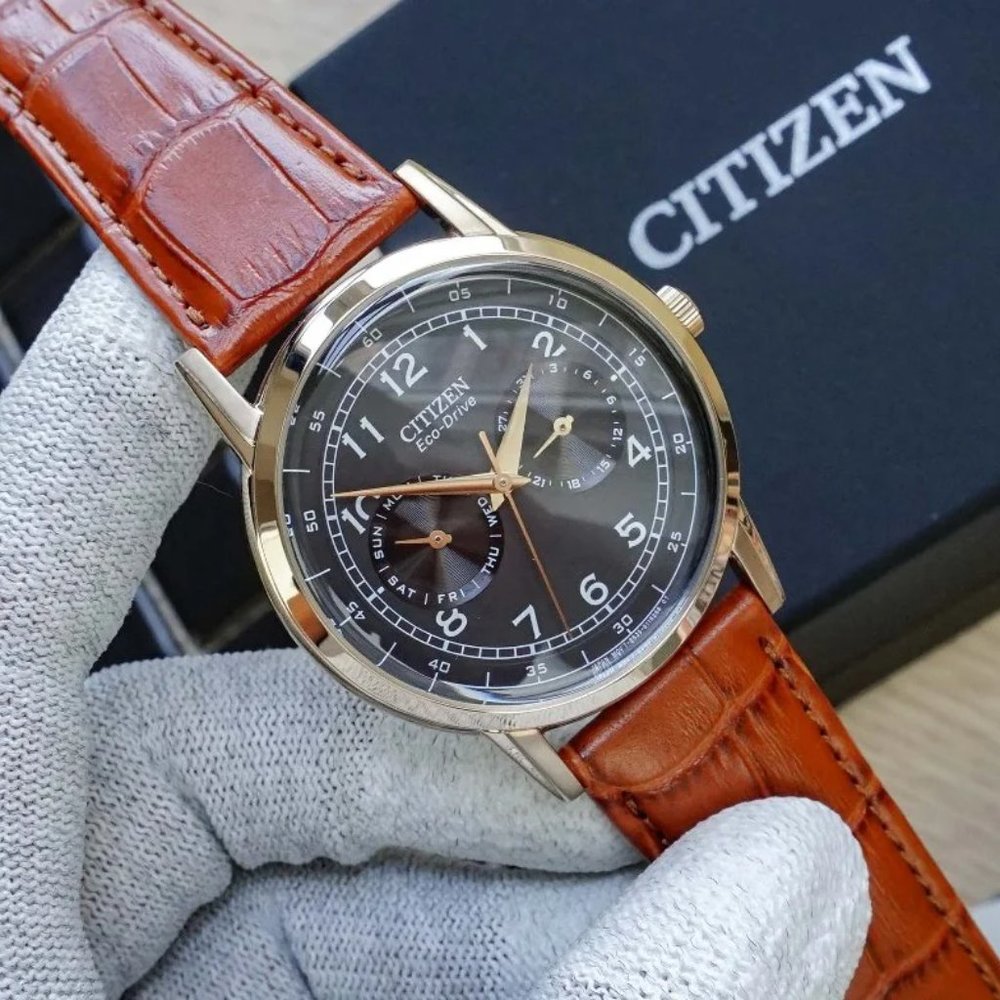 Citizen 42mm Black Face Leather Men's Watch